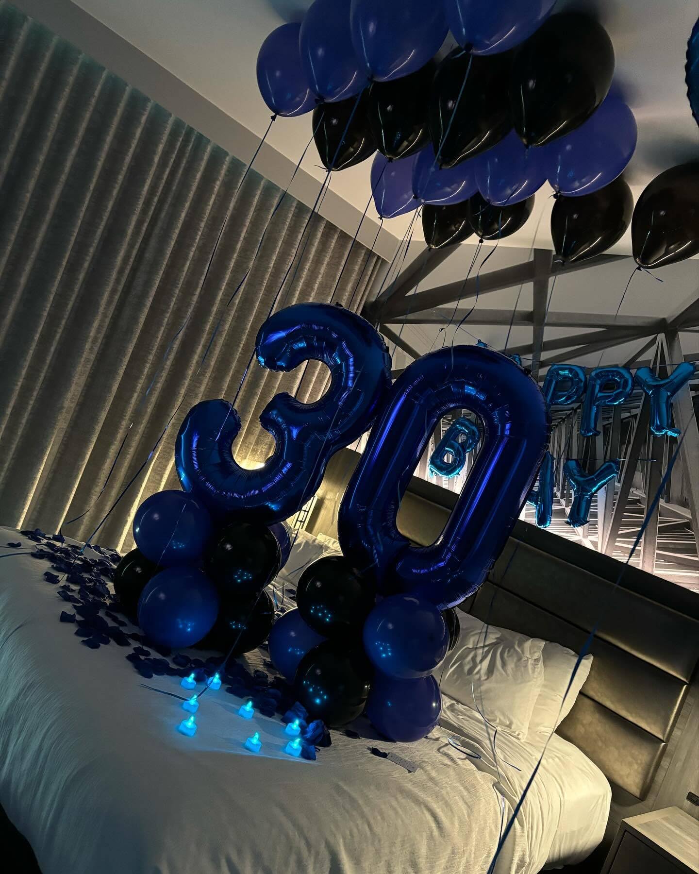 Night Blue Number 2 Balloon 40 Inch, 2nd Birthday Decoration for Toddlers Girls Boys, Sparkling 2 Number Balloon Party Decor