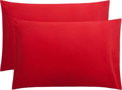 FLXXIE Pillow Cases - Soft Microfiber Queen Pillow Covers | Wrinkle Resistant, 2-Piece Set, 20x30, Red