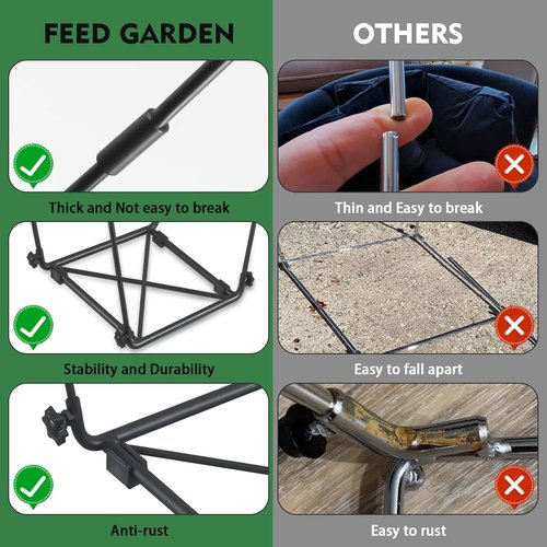 Feed Garden Trash Bag Holder - Durable Metal Frame for 30-45 Gallon Bags | Ideal for Yard Work & Camping