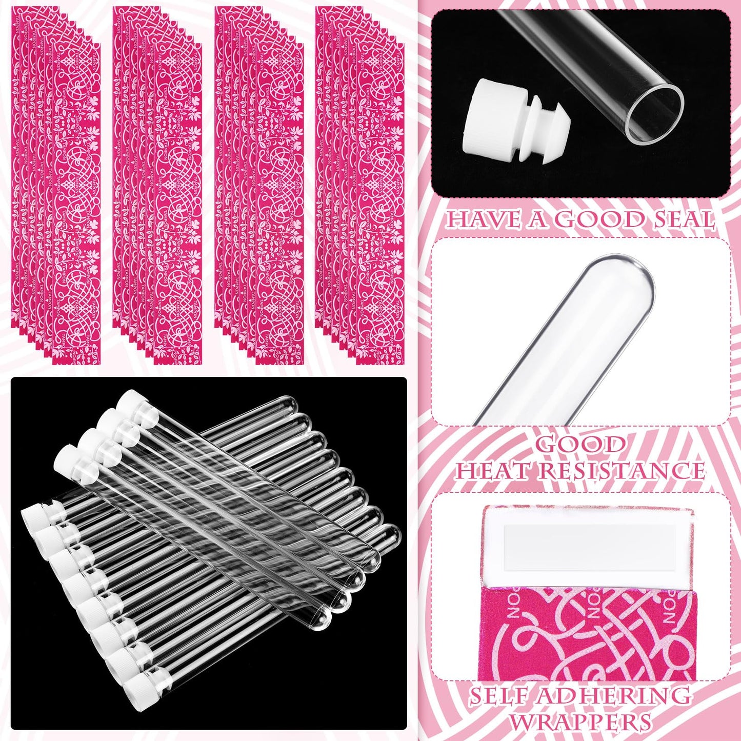 Copkim 38 Pcs Tampon Tube Set Included Plastic Travel Tube Containers for Women Tampon Reusable Wrappers(Stylish Style)