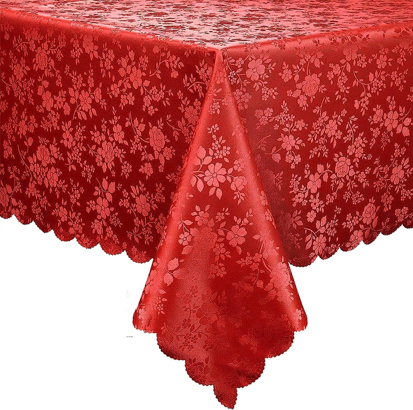 Smiry Rectangle Table Cloth, Waterproof Heavy Duty Vinyl Tablecloths, Wipeable Washable Table Cover for Kitchen and Dining Room (Red, 54" X 78")