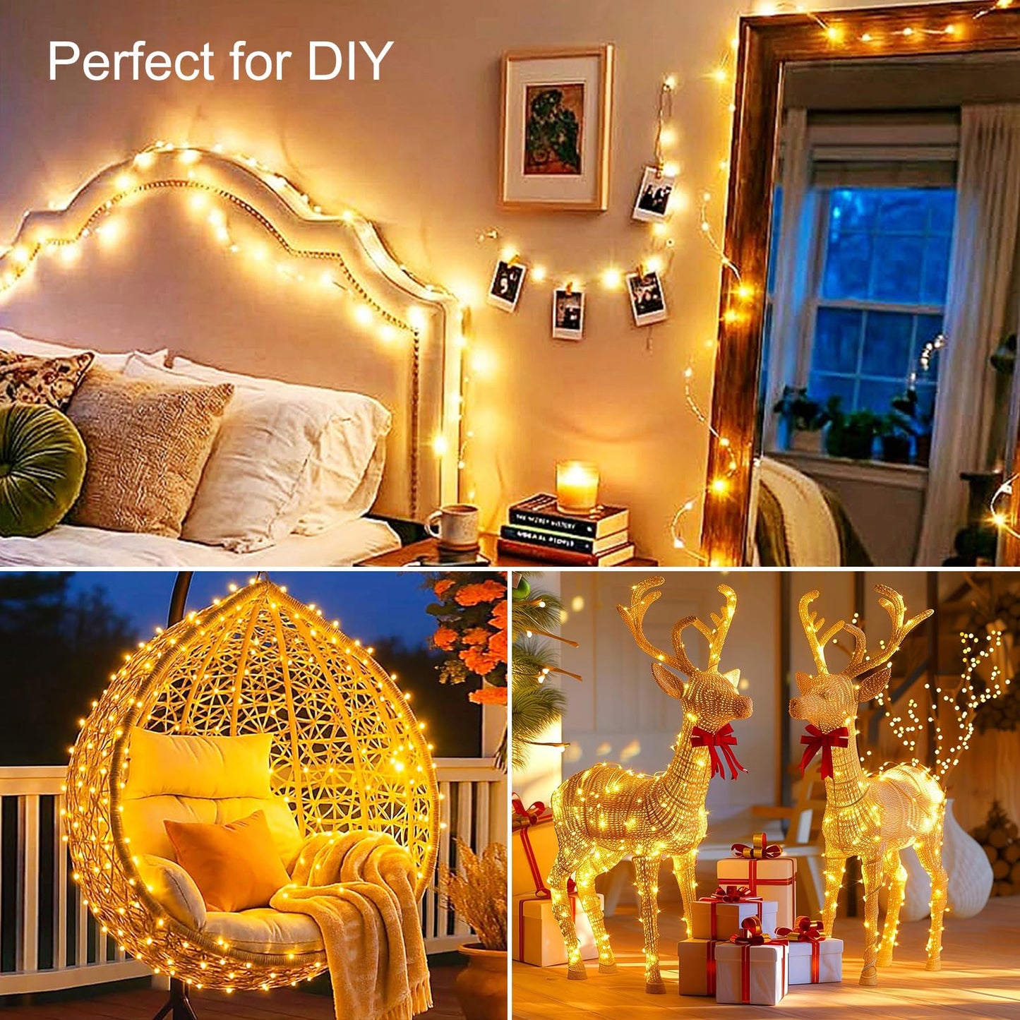 2 Pack 140Ft 400 LED Fairy Lights Battery Operated with Remote & Timer, Silver Wire Twinkle Lights Outdoor Indoor, Waterproof Fairy String Lights for DIY Bedroom Christmas Parties Tree Garden Decor