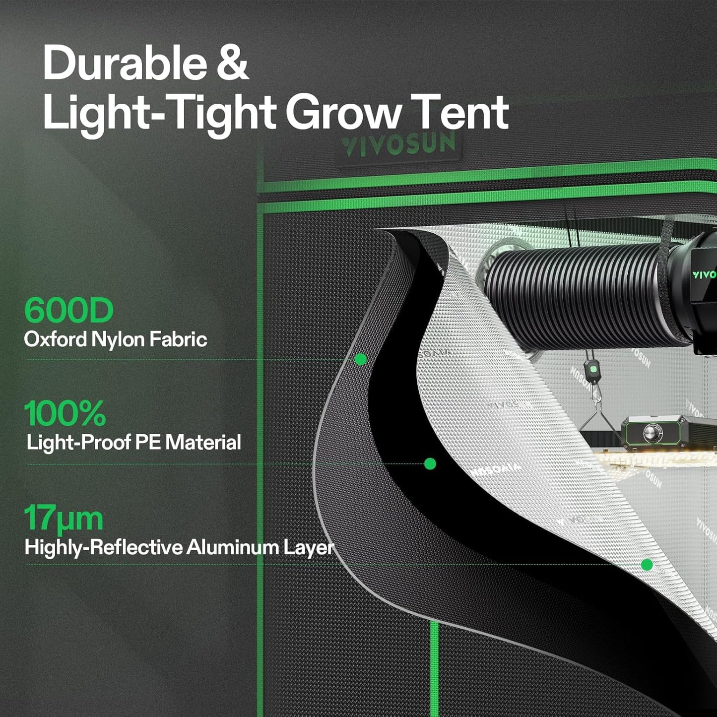 VIVOSUN Smart Grow Tent Kit - WiFi-Integrated 2-Plant System with Full Spectrum LED Light | 4x2ft Size