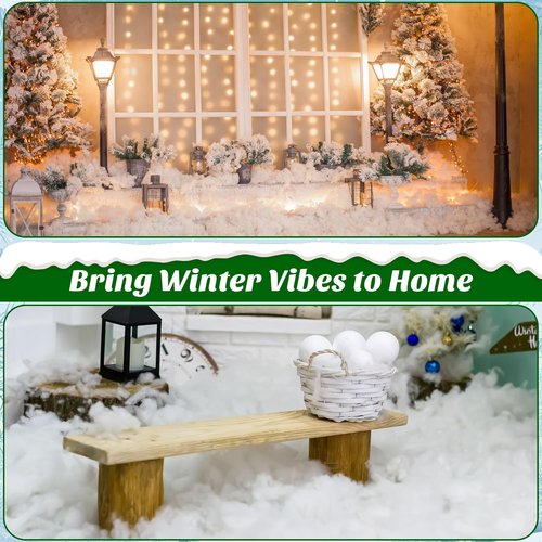 Fovths Christmas Fake Snow Decor - Fluffy Artificial Clouds for Indoor Displays | 70 Ounce/2000g