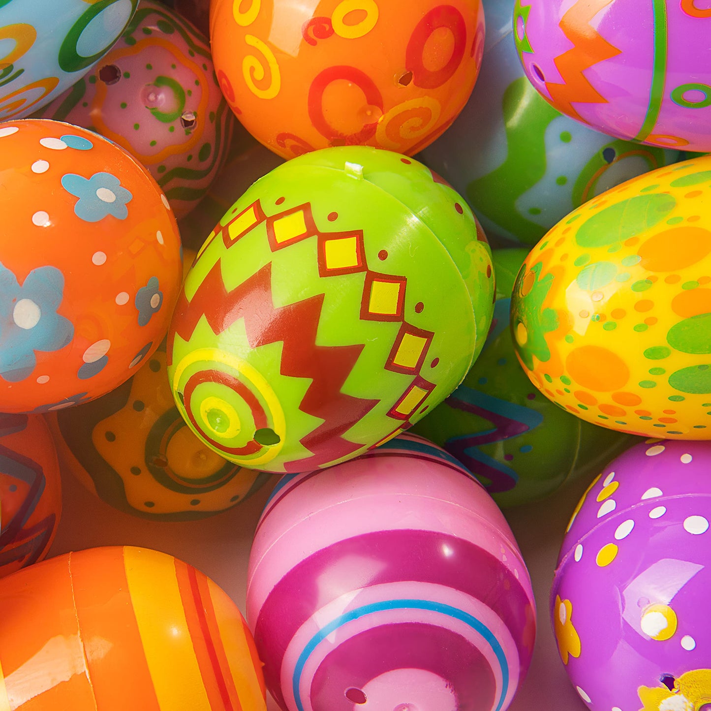 JOYIN 288PCS 2.3" Printed Easter Eggs, Empty Easter Eggs Fillable, Colorful Plastic Eggs Bulks for Easter Hunt, Party Favor, Basket Stuffers Filler, Classroom Prize Supplies