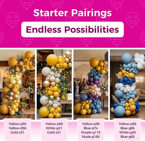 Bezente Mustard Yellow Latex Party Balloons - 100 Pack | 12-Inch Round Helium Balloons for Celebrations