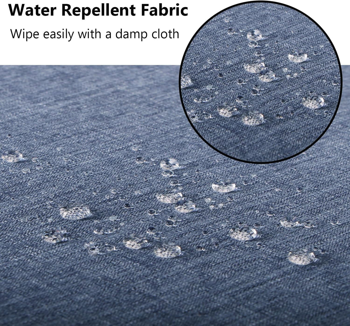 Skiennix Patio Seat Cushion Covers - Waterproof Washable Slipcovers for Outdoor Furniture | Denim Blue, 24" x 24" x 4" (4 Covers)