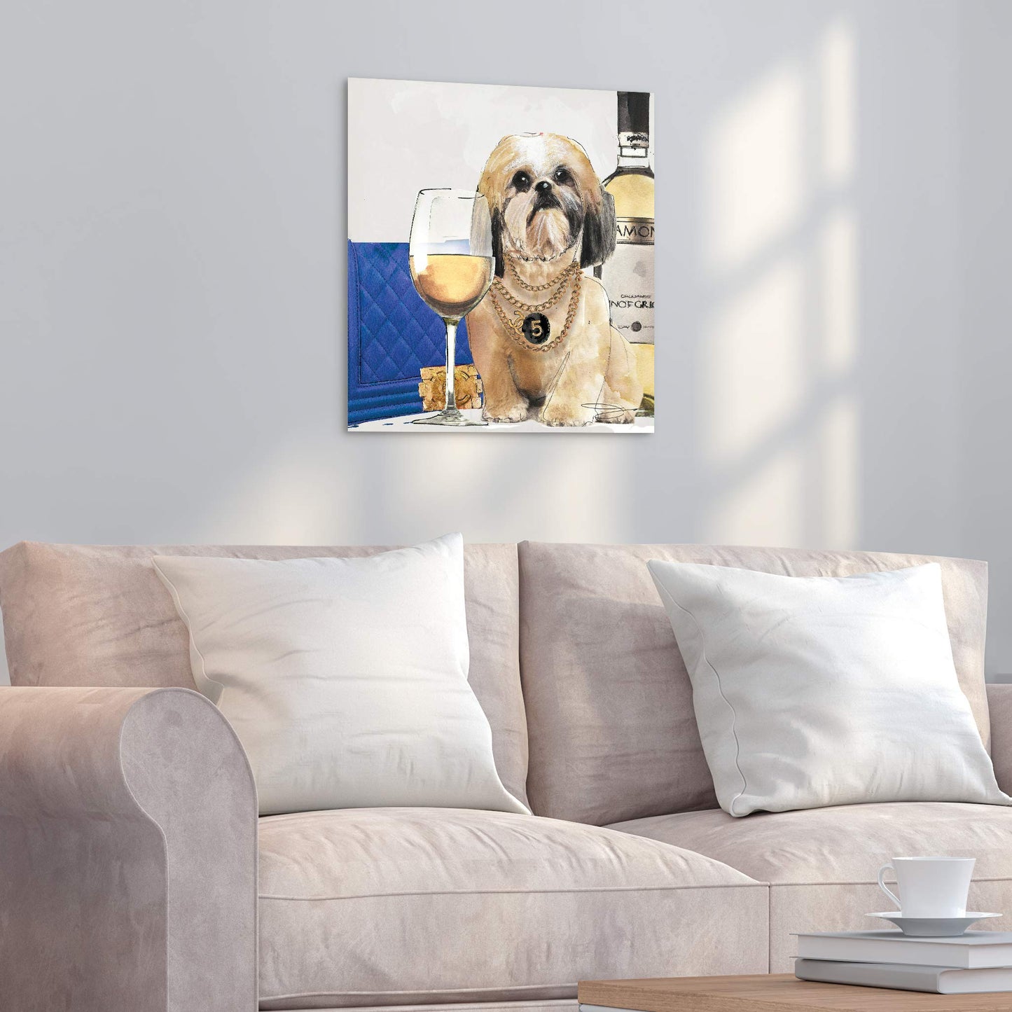 Empire Art Direct Frameless Free Floating Print Tempered Glass Panel Graphic Pet Wall Art Ready to Hang, 20" x 20", Wine Me