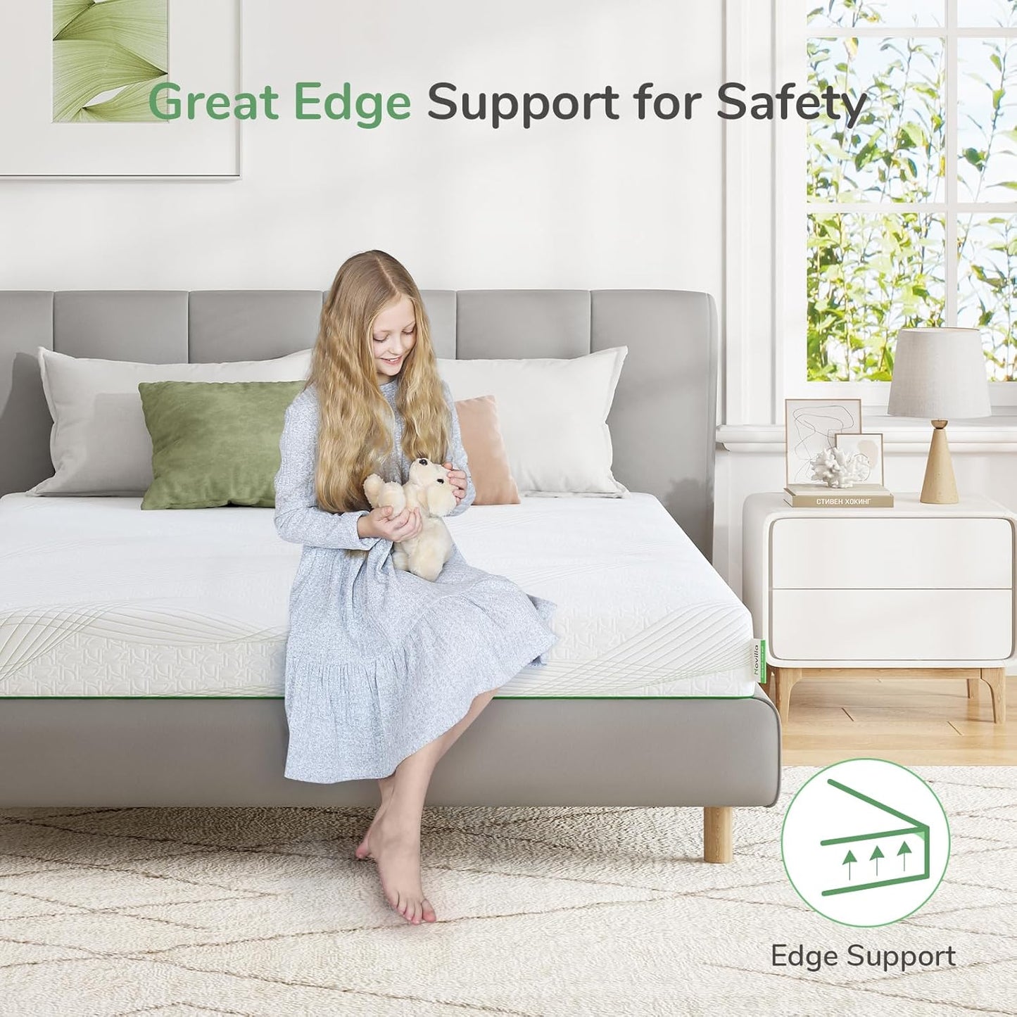 Novilla Twin Mattress - 8 Inch Gel Memory Foam for Back Pain Relief | Medium Firm with Edge Support & Motion Isolation