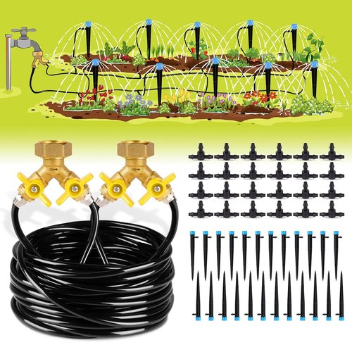 HIRALIY Drip Irrigation Kit - 100ft Automatic Plant Watering System for Garden & Greenhouse