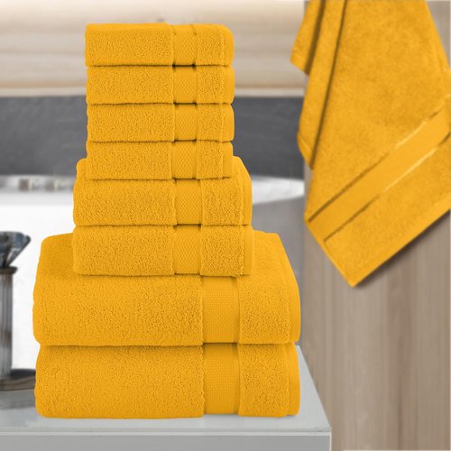 Elegant Comfort Premium Cotton Towel Set - 8-Piece Highly Absorbent 100% Turkish Cotton | Soft Bath, Hand & Washcloths