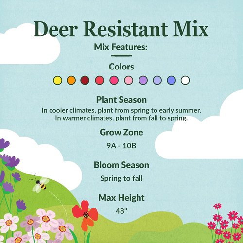 Ferry-Morse Wildflower Seeds Mix - Non-GMO, Deer Resistant Outdoor Flowers - 1 lb Pack