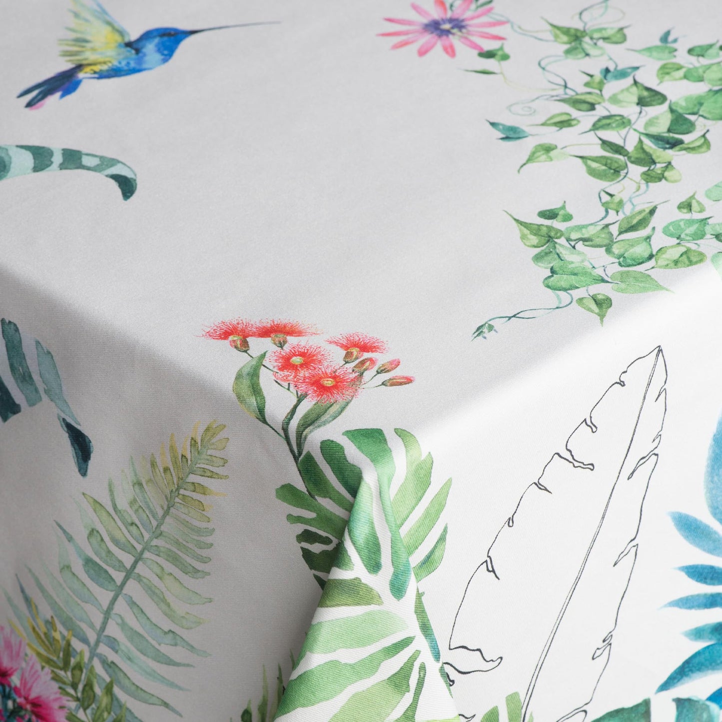 Maison d' Hermine Table Cloth Square Table 100% Cotton 54 x 54 Inches Tablecloth Reusable Decorative for Dining Kitchen Room Farmhouse Home Gifts for Mothers Day Spring Summer - Tropiques