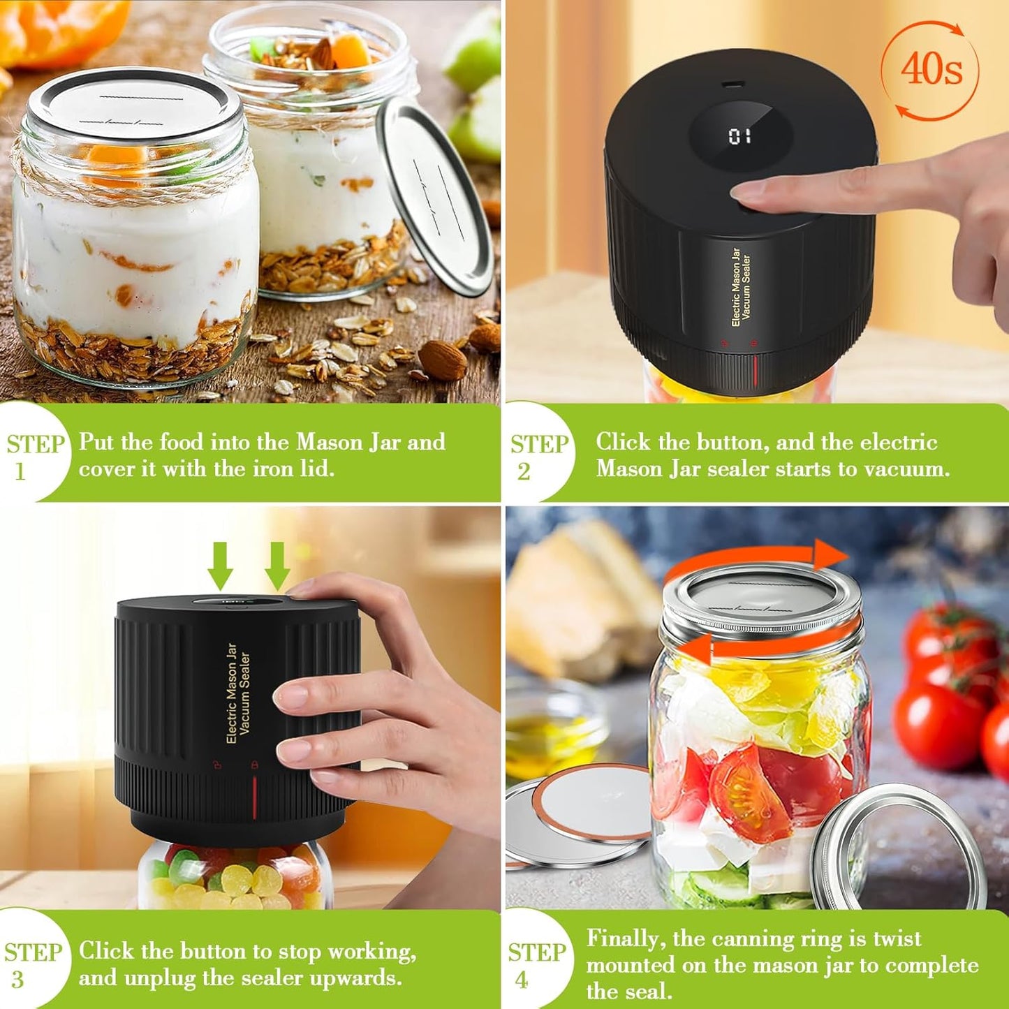 LOVE MOMENT Canning Lids and Rings - 48PCS Regular Mouth, Food Grade, 100% Airtight Fit for Mason Jars