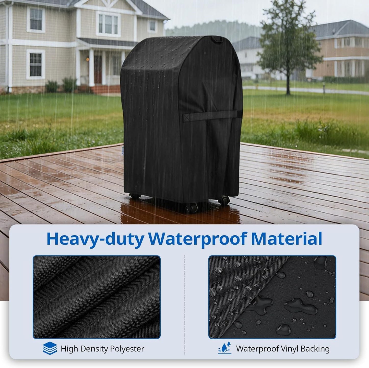 SunPatio 30-Inch Heavy Duty Waterproof Grill Cover - Fits Weber Spirit 210, Charbroil & Kenmore