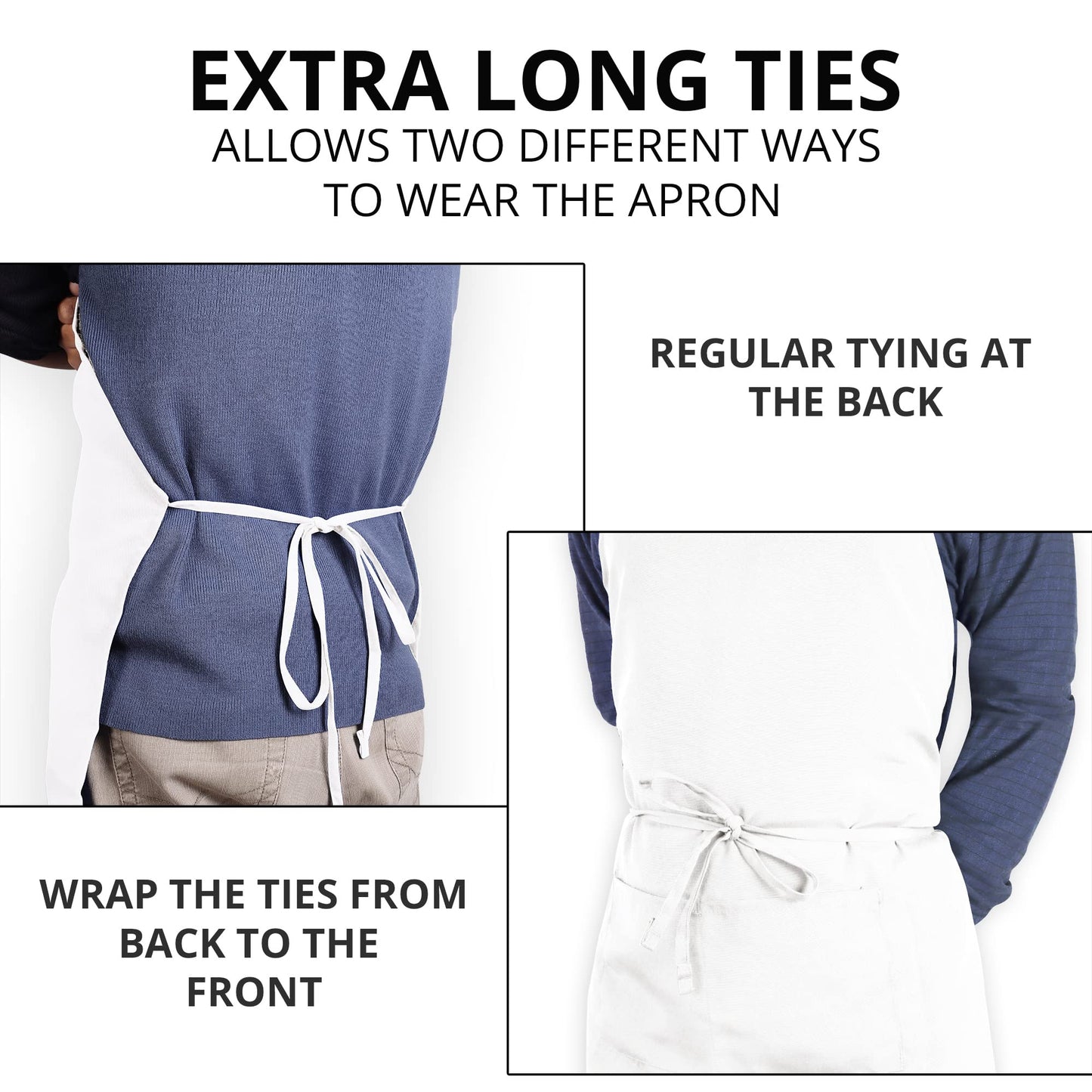 Utopia Kitchen 2 Pack Bib Apron, Adjustable with 2 Pockets, Water and Oil Resistant, Cooking Kitchen Chef Apron for Women Men