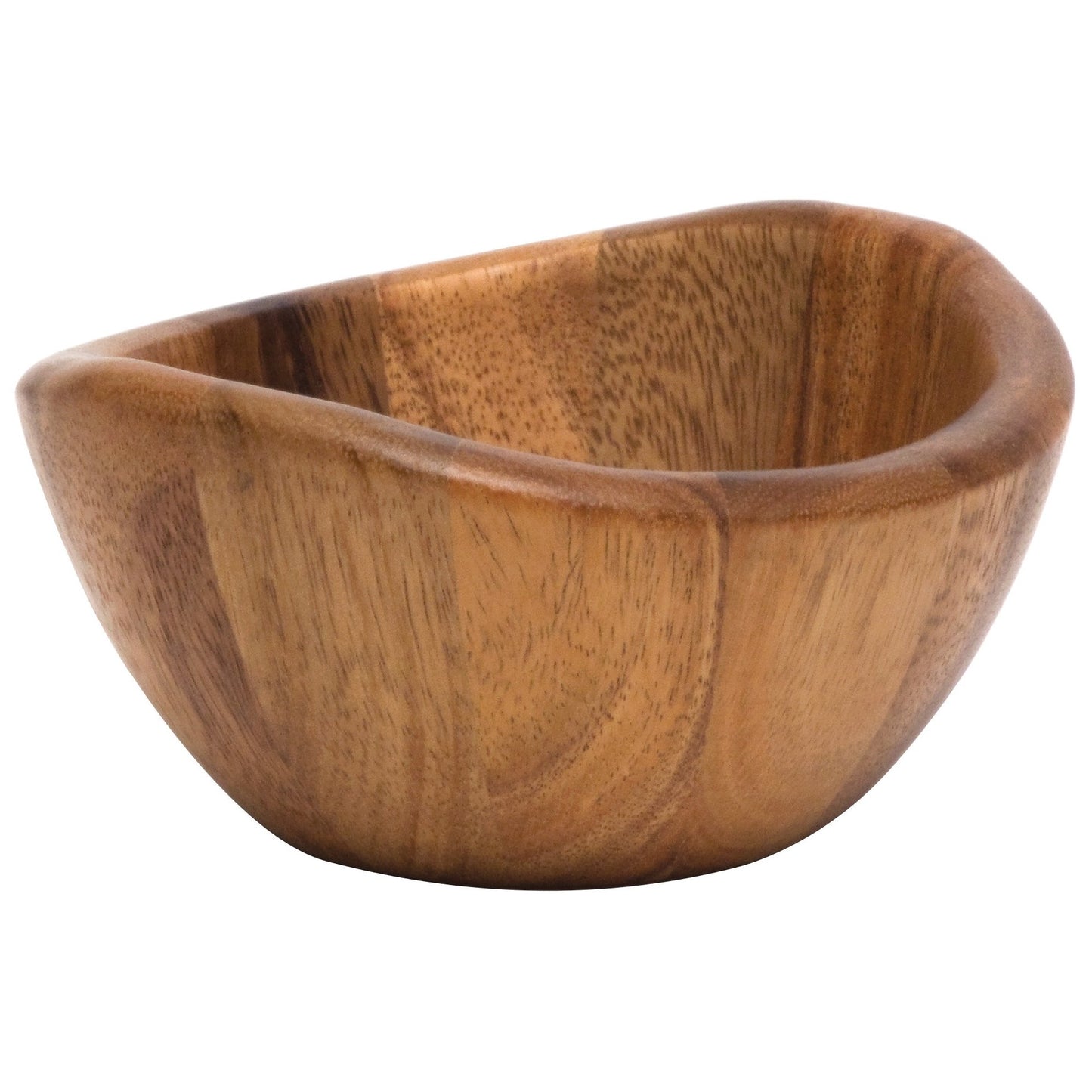 Lipper International Acacia Wave Serving Bowl for Fruits or Salads, Small, 6" Diameter x 3" Height, Set of 4 Bowls