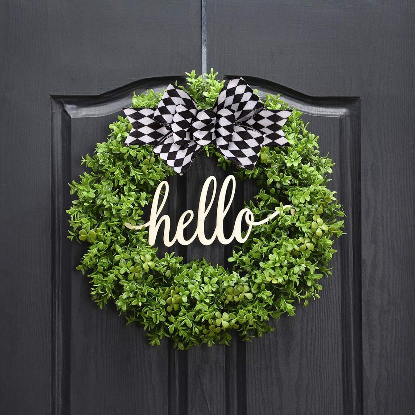 Meseey Christmas Burlap Bow Set - Handmade Black and White Check Ribbon for Wreaths & Crafts | 2 Pcs