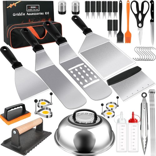 Blackstone 42PCS Griddle Accessories Kit | Complete Flat Top Grill Set with Spatula, Melting Dome & Burger Press
