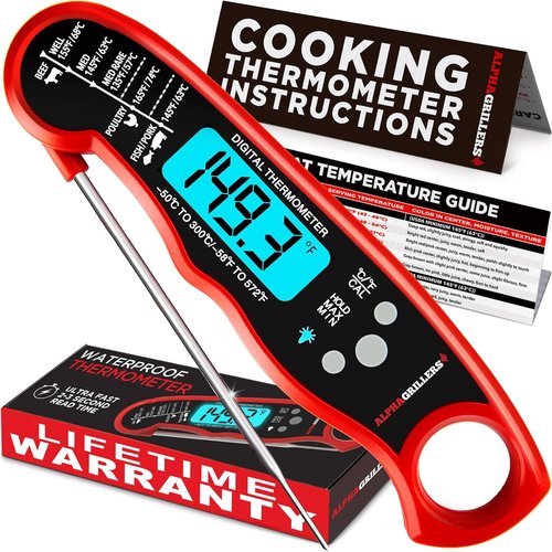 Alpha Grillers Digital Meat Thermometer - Instant Read Cooking Tool for Perfect Grilling | Ideal Gift for Food Lovers