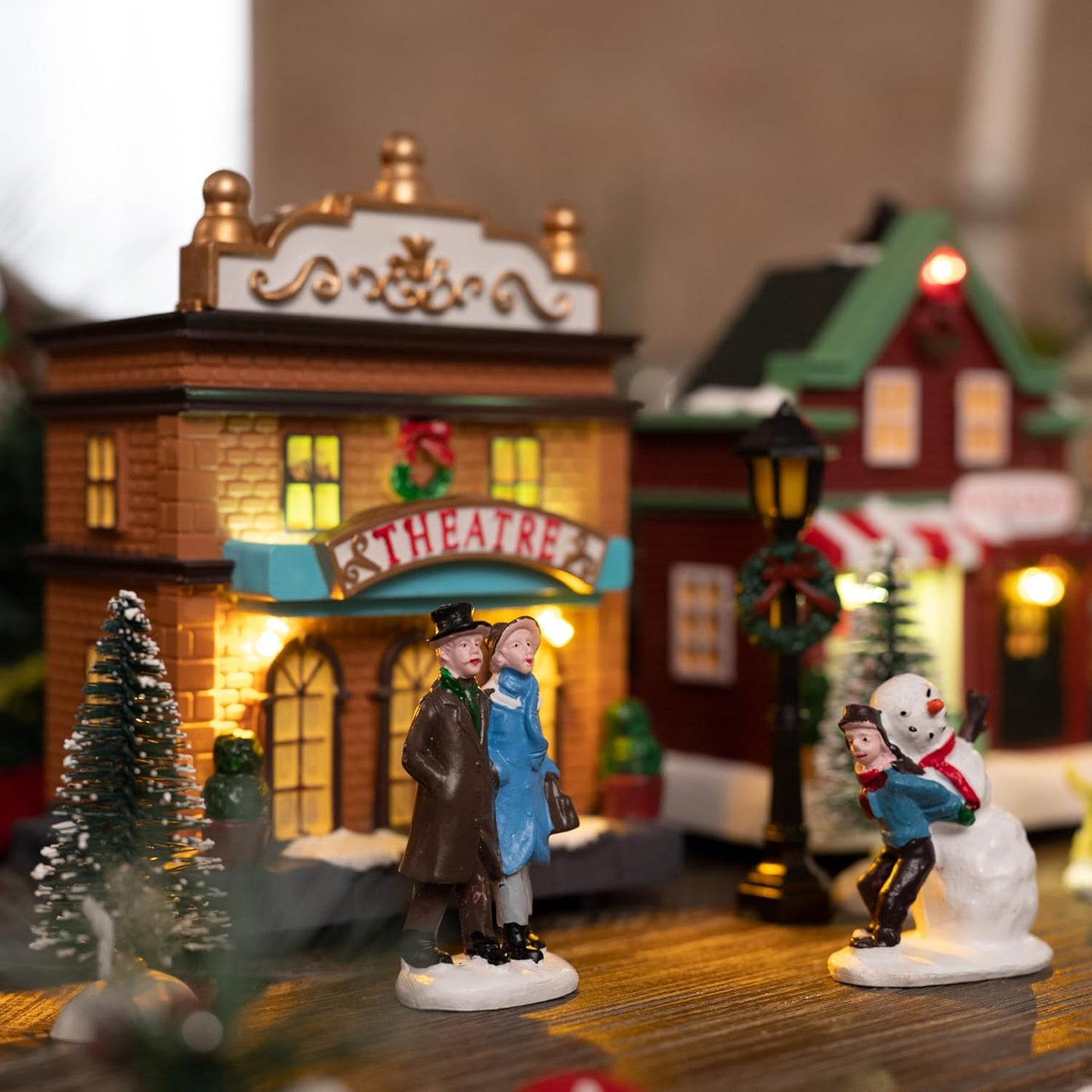 Valery Madelyn Pre-Lit Christmas Village Set - Battery Operated Holiday Figurines | 17 PCS Collection