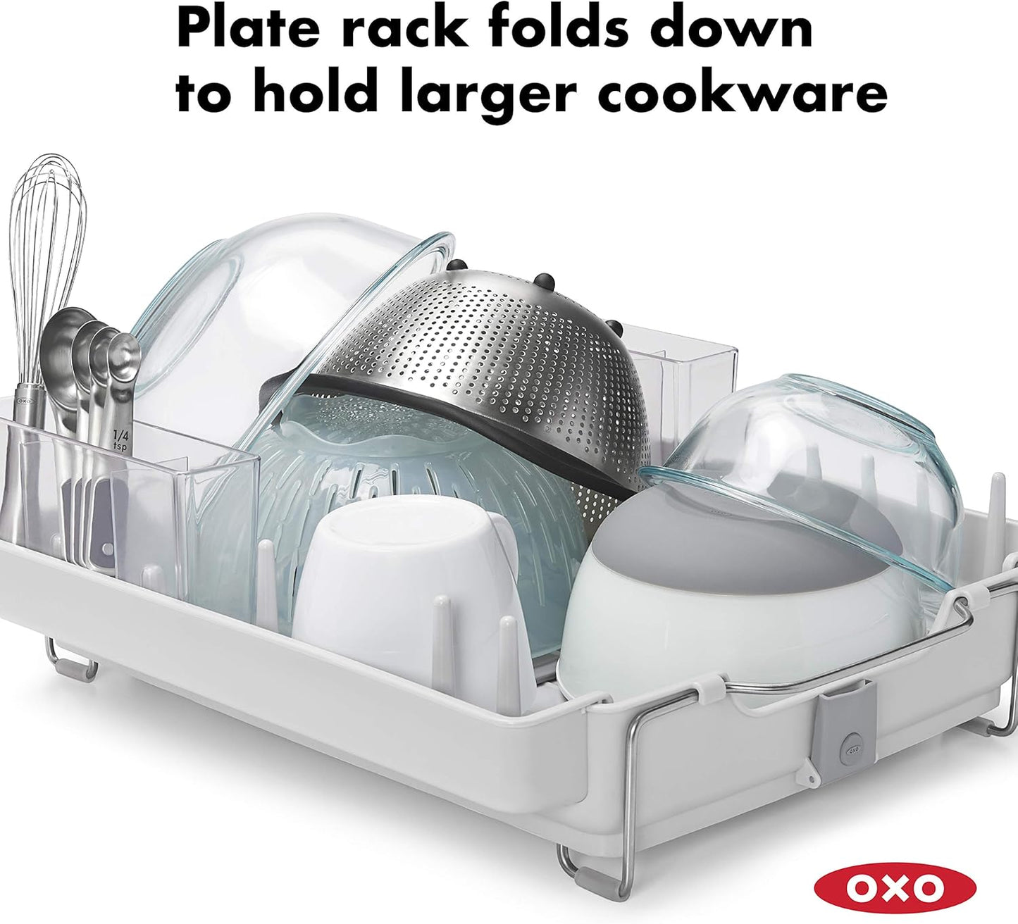 OXO Good Grips Foldaway Dish Rack - Space-Saving Design for Efficient Drying | Compact & Durable