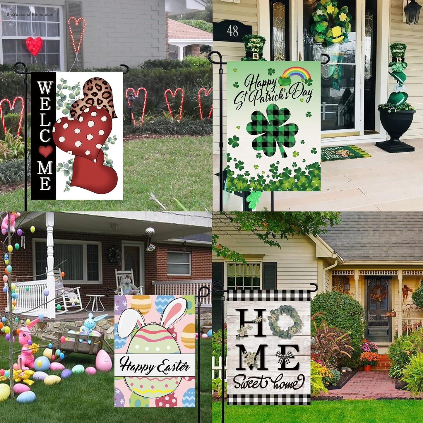 Pating Seasonal Garden Flags - Set of 12 Double-Sided 12x18 Inch Yard Flags for Year-Round Outdoor Decor