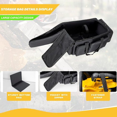 Chainsaw Carrying Case - Waterproof Foldable Storage Bag for EGO, Dewalt & Greenworks 10/12 Inch