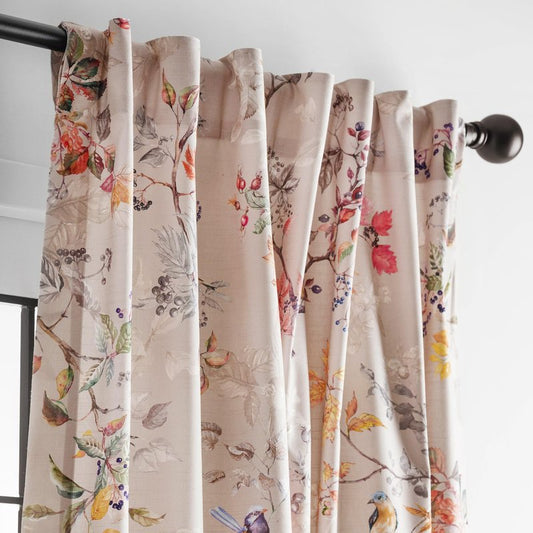 Maison d' Hermine Curtains for Living Room 100% Cotton 96 inch Length One Panel Light Filtering Curtains for Windows with Rod and Loop Pockets Gifts for Mothers Day (Equinoxe - Multi, 50" W x 96" L)
