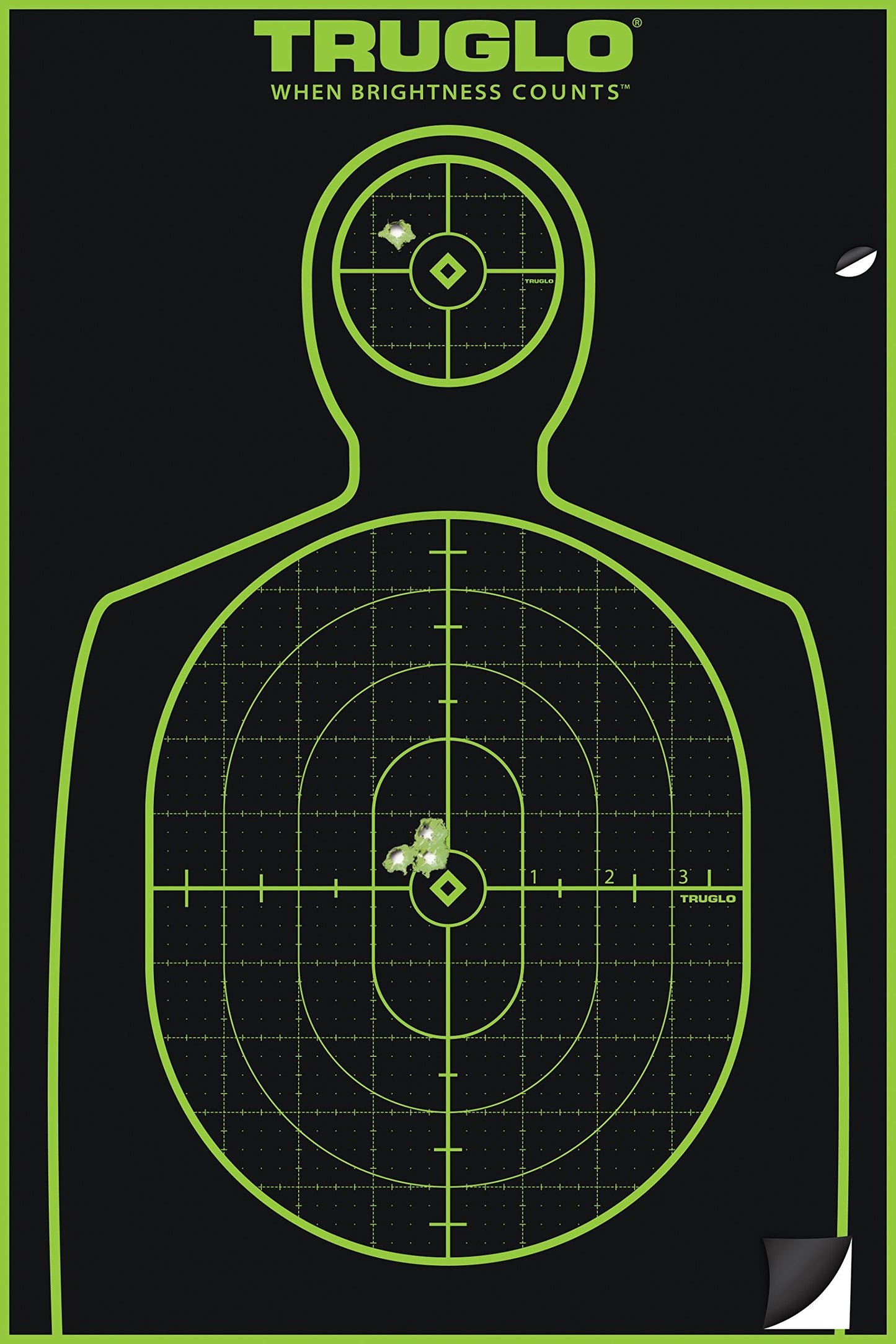 TRUGLO 12X18 Tru-See Bright Fluorescent Self-Adhesive High-Visible Reactive Splatter Handgun Target, 6-Pack/Green