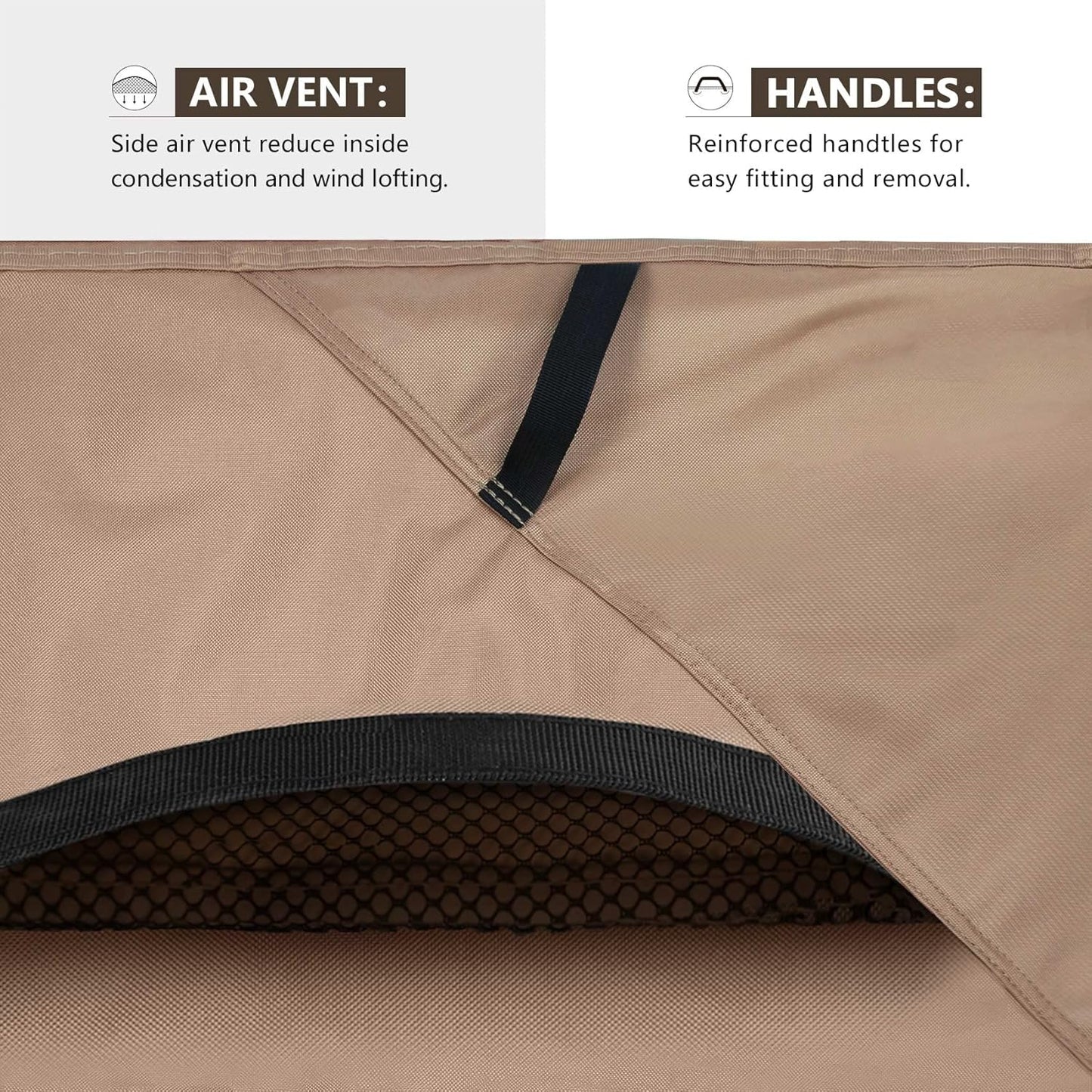 ULTCOVER Round Patio Table and Chair Set Cover - Heavy-Duty 600D Waterproof Protection | 60 Inch
