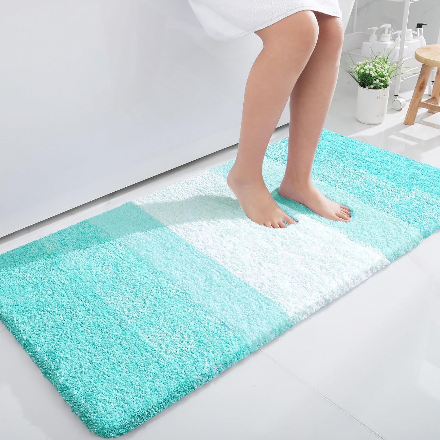 OLANLY Large Bathroom Rugs - Extra Soft Microfiber Mat 40x24 | Quick Dry & Machine Washable, Teal