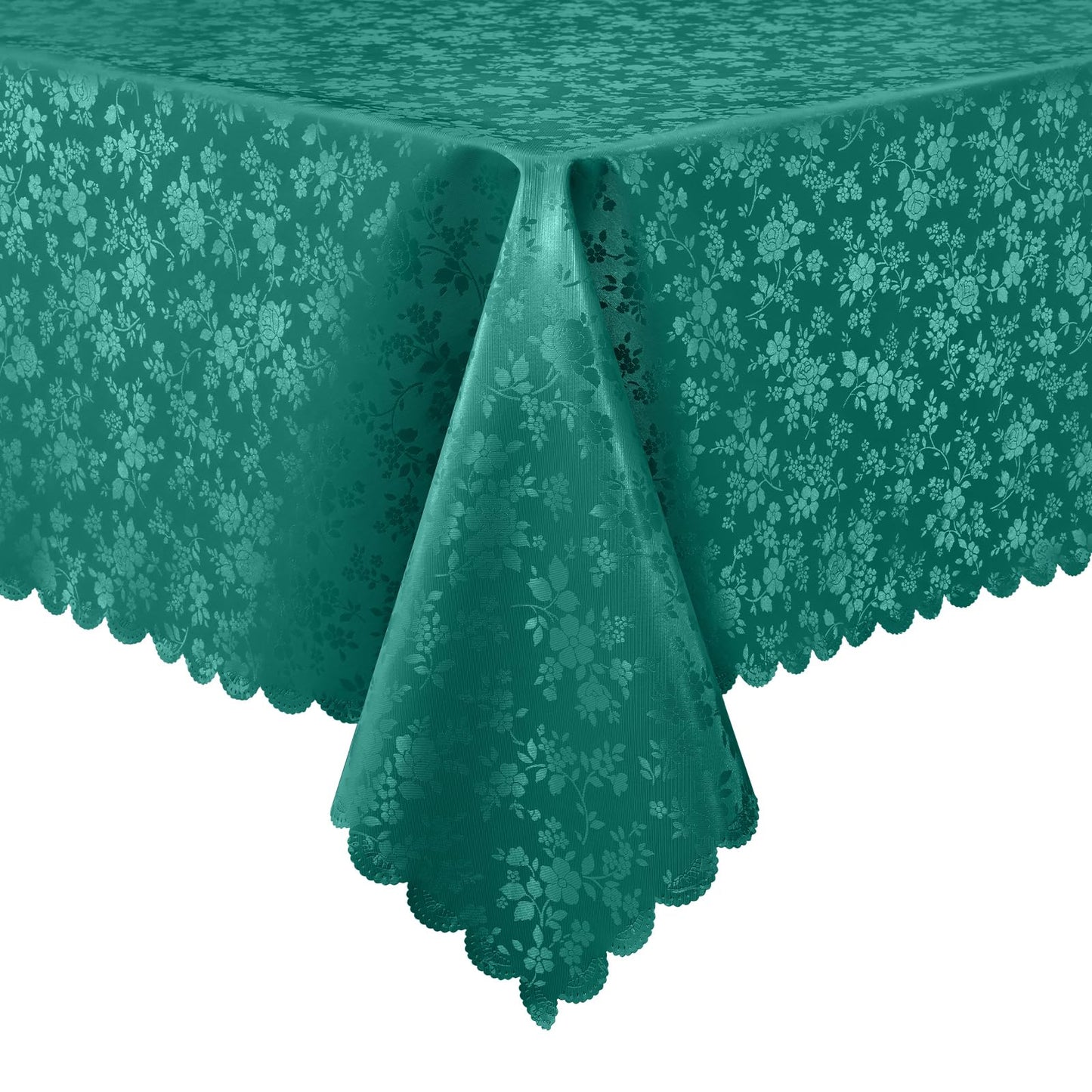 Smiry Rectangle Table Cloth, Waterproof Heavy Duty Vinyl Tablecloths, Wipeable Washable Table Cover for Kitchen and Dining Room (Christmas Green, 60" X 84")