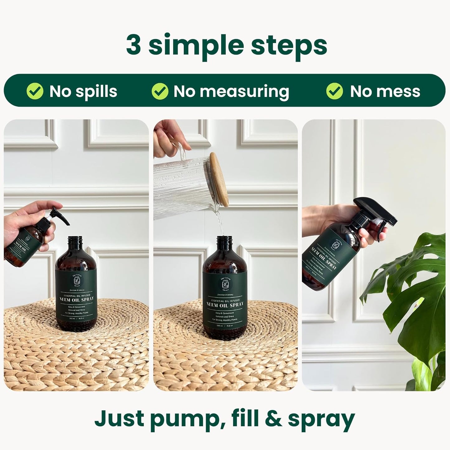 Neem Oil for Plants by [Brand Name] - Natural Leaf Shine Spray for Indoor & Outdoor Gardens, 480 fl oz