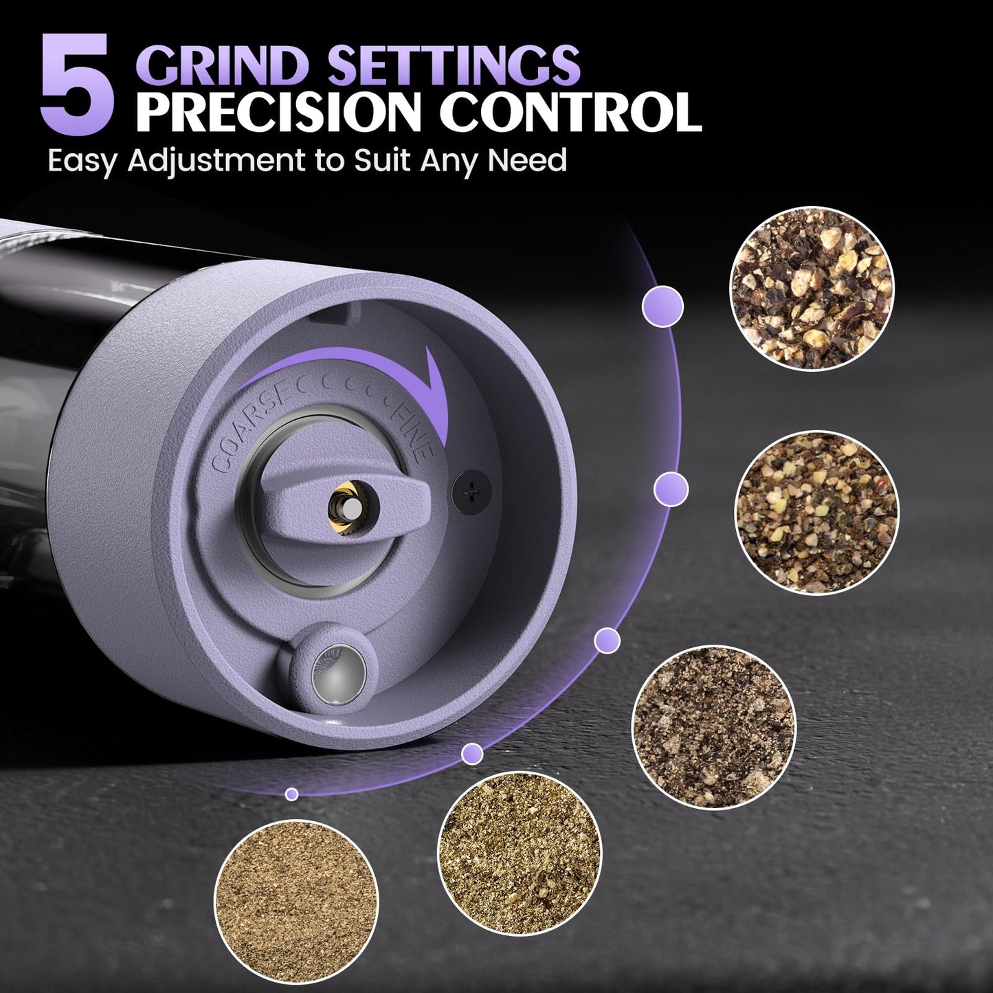 Salt and Pepper Grinder Set Gifts for Women Automatic Battery Pepper Mill Shakers Kitchen Accessories Cooking for Mom, Adjustable Coarseness Salt Pepper Shakers Family Gifts Ideas