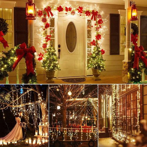 Dailyart 200 LED Fairy Lights - Warm Twinkle String Lights with Remote & Timer | 10Ft Gold Wire for Bedroom & Party Decor