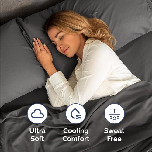 Charcoal Twin Size 3 Piece Sheet Set by Hotel Luxury | Comfy, Breathable & Cooling - Ultra-Soft, Deep Pockets, Wrinkle-Free