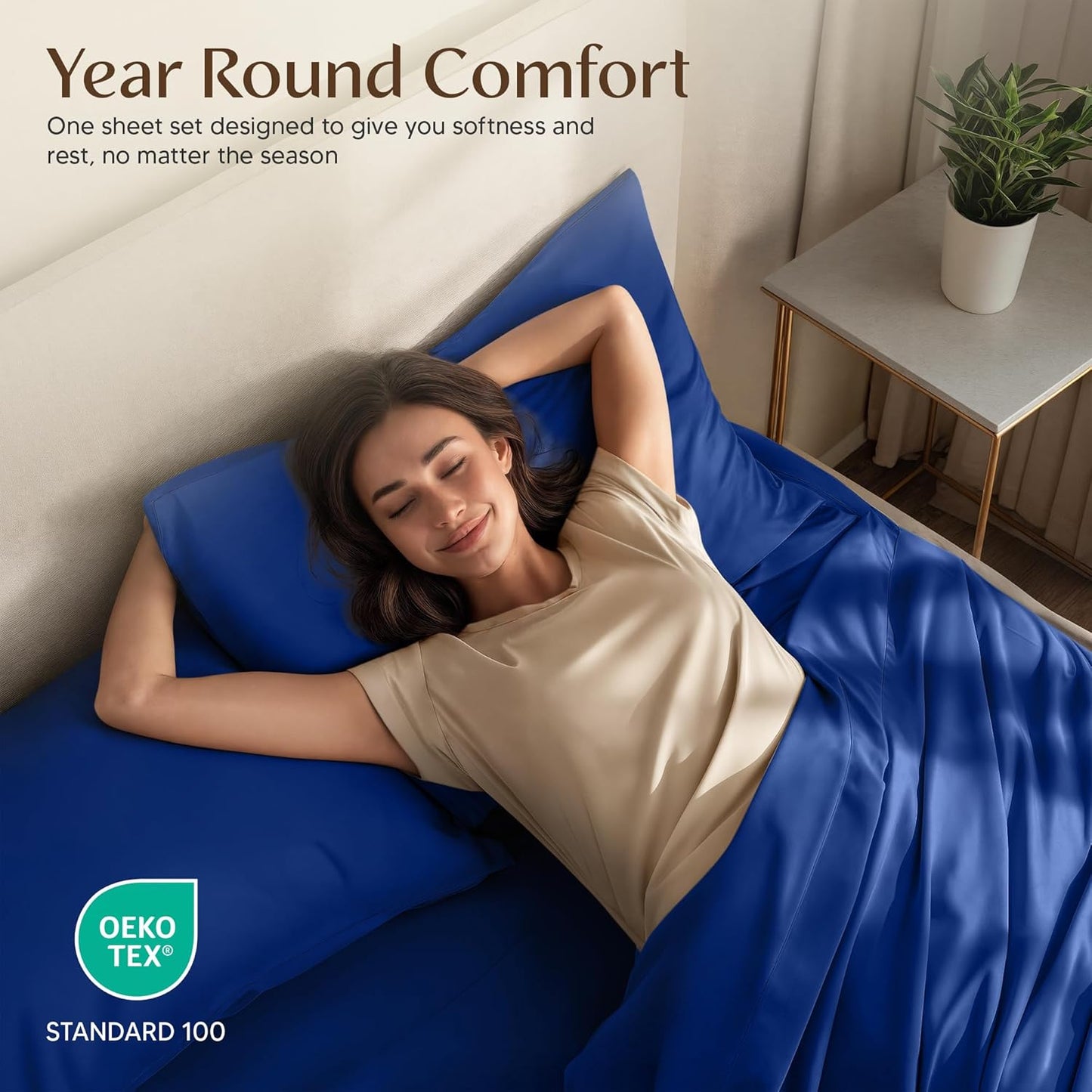 Utopia Bedding King Size Sheet Set - Soft, Breathable Microfiber - 4 Pieces in Royal Blue