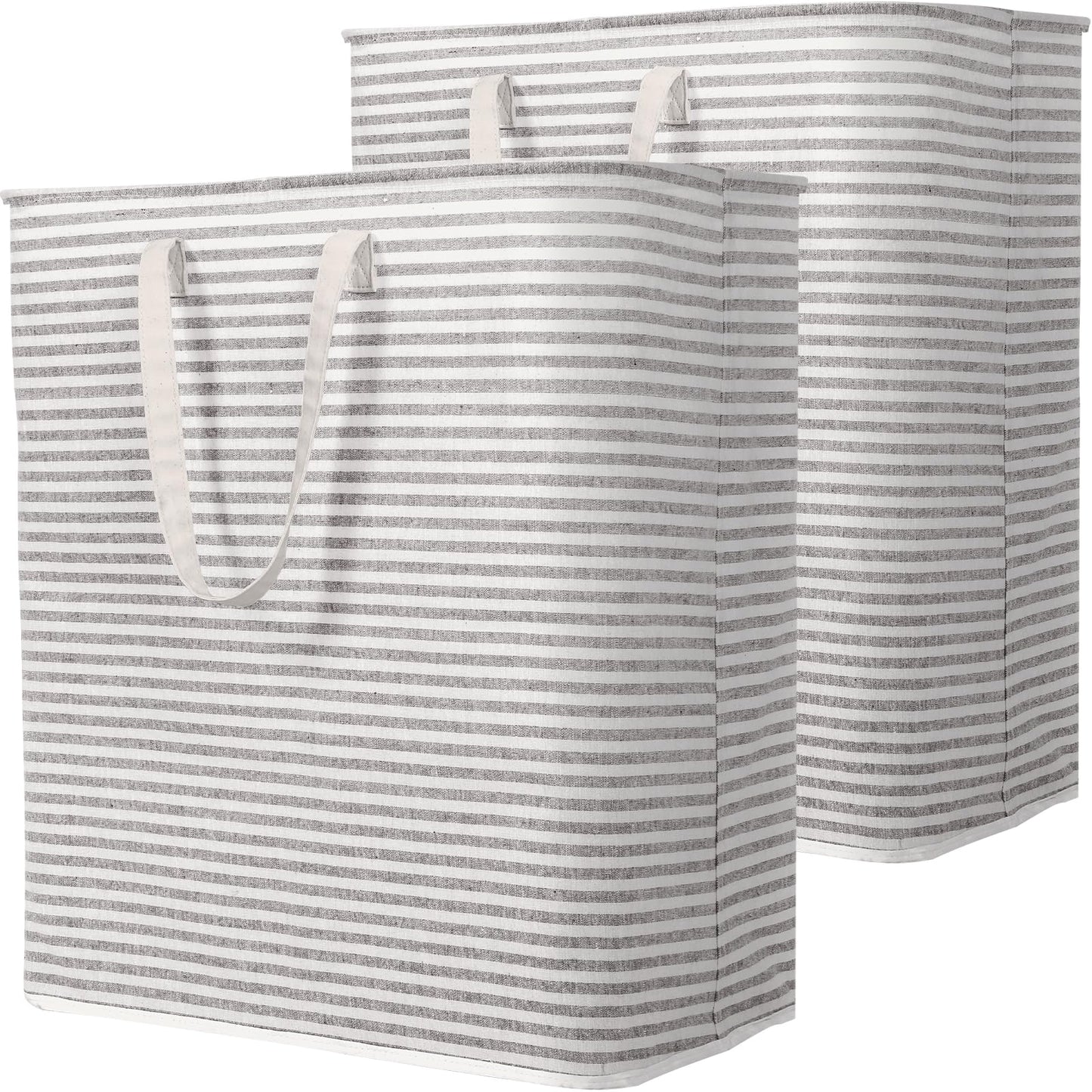 Lifewit 2 Pack Laundry Basket 100L Each, Collapsible Clothes Hamper with Reinforced Handles, Freestanding Waterproof Design for Bedroom and Laundry Room, Grey 200L Total