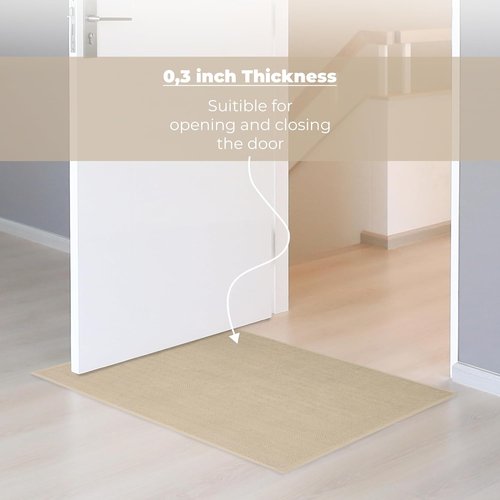 Cotton Paradise 100% Cotton Bath Mat - Non-Slip, Soft & Absorbent, 17x24 Inch, Quick Dry, Beige