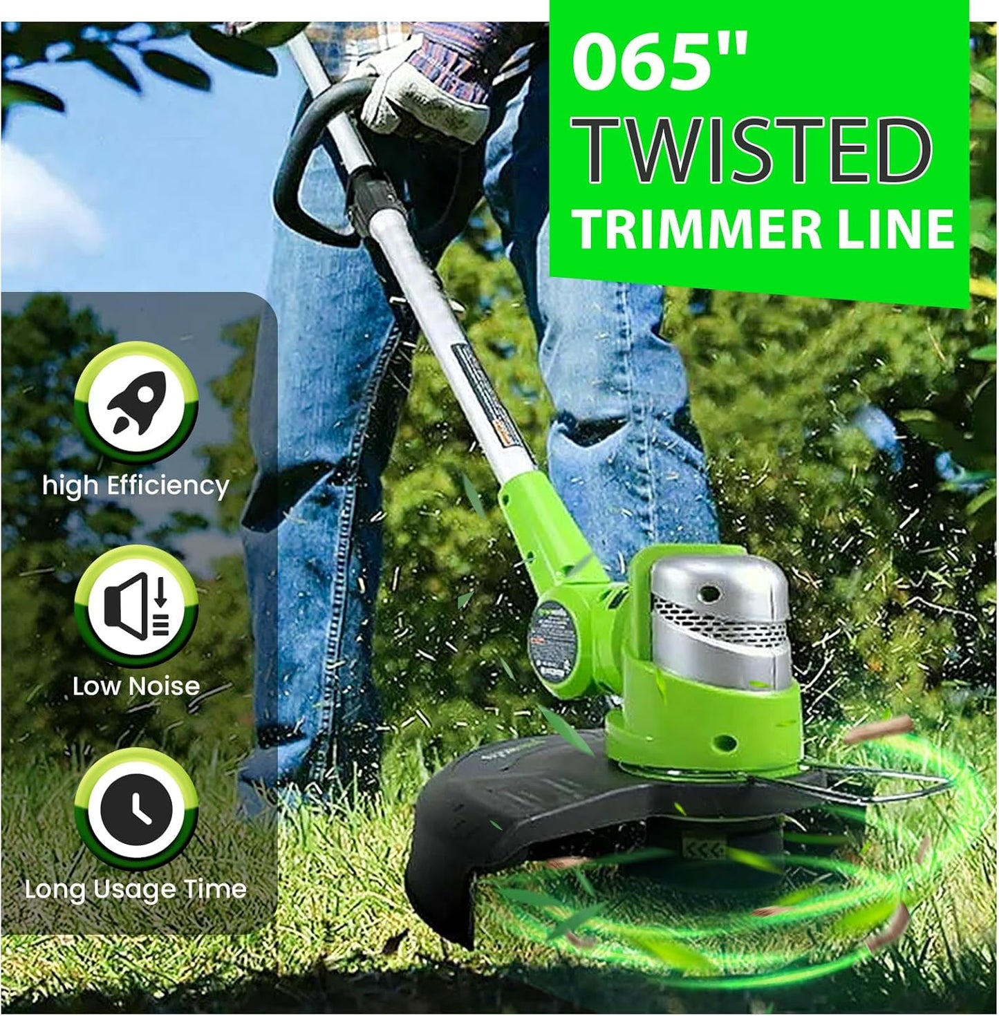 Ryobi Heavy-Duty .065 Trimmer Line - Twisted Weed Wacker String | 1960 Ft, 3 Lb Compatibility