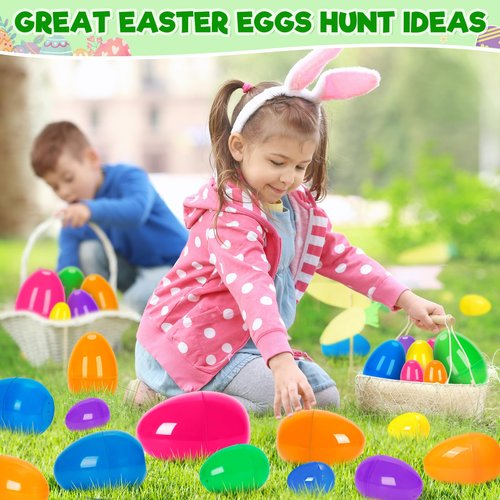 30 Pack Prefilled Easter Eggs with Toys Inside, Bulk Mix 4 Sizes Plastic Easter Eggs with Assorted Novelty Toys, Filled Surprise Eggs for Easter Hunt, Easter Basket Stuffers, Party Favors for Kids