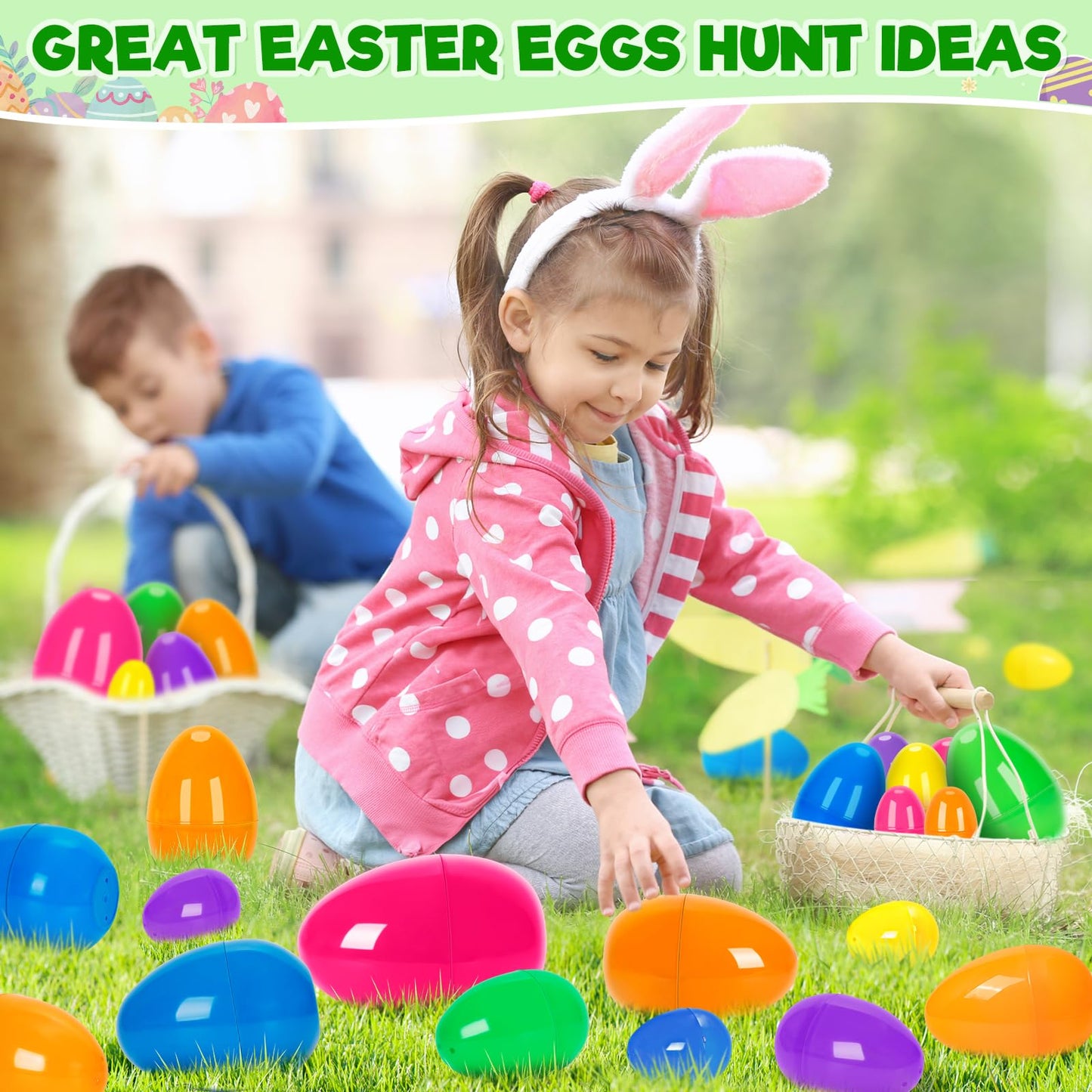 Jumlys 30 Pack Prefilled Easter Eggs with Toys, Mix 4 Sizes Surprise Plastic Easter Eggs with Toys Inside, Perfect for Easter Egg Hunt , Basket Stuffers and Party Favors