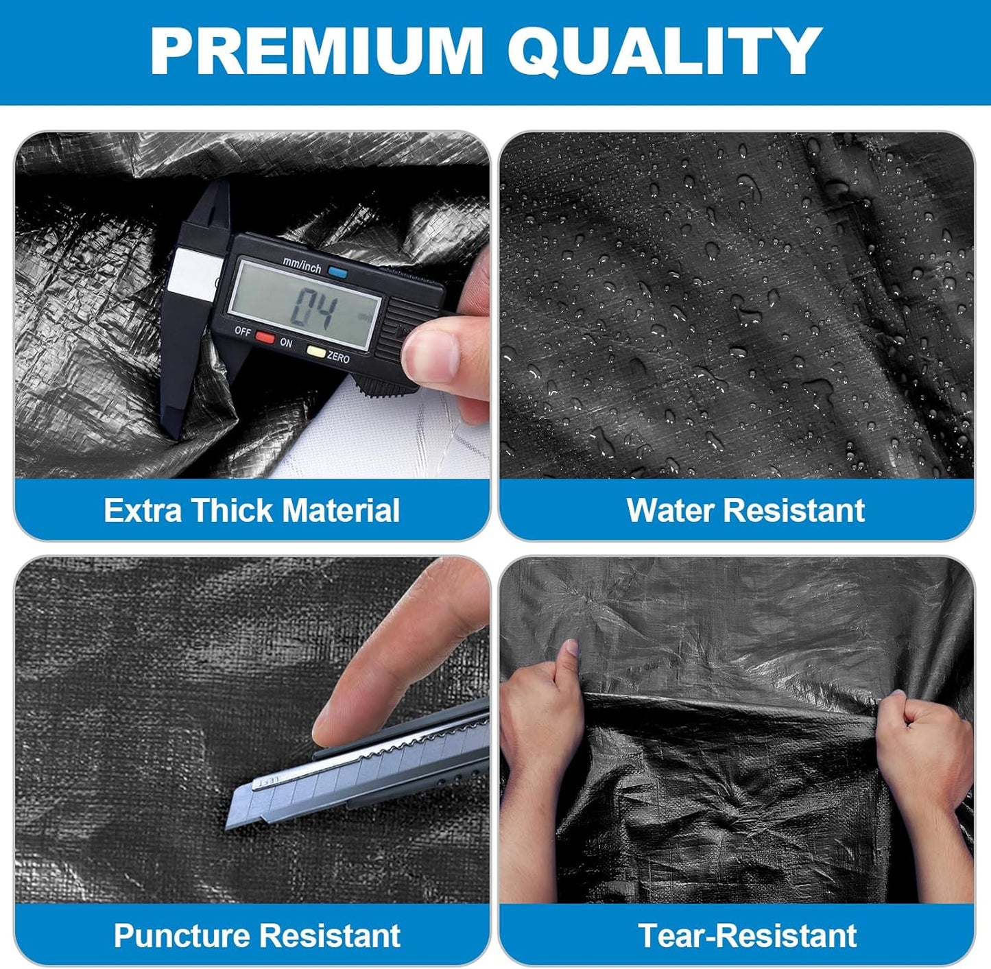 TICONN Heavy Duty King Mattress Bag - Full-Around Handle & Adjustable Buckles | Black Storage Cover