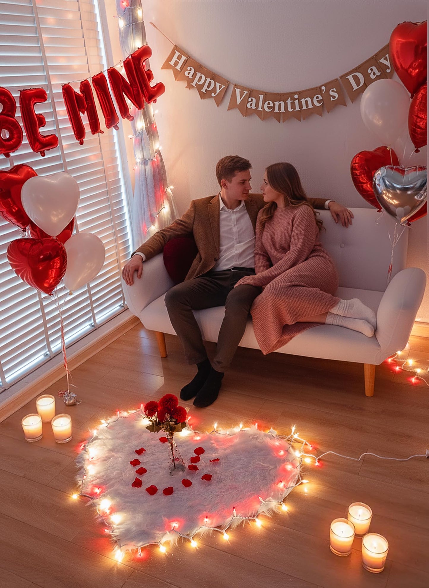 Red Clear Christmas Lights,13FT 50 Count Incandescent Mini Light,White Wire Christmas String Lights Plug in Waterproof for Tree Xmas Wedding Indoor Outdoor Valentine's Day Decor (Red Clear, 50 Count)