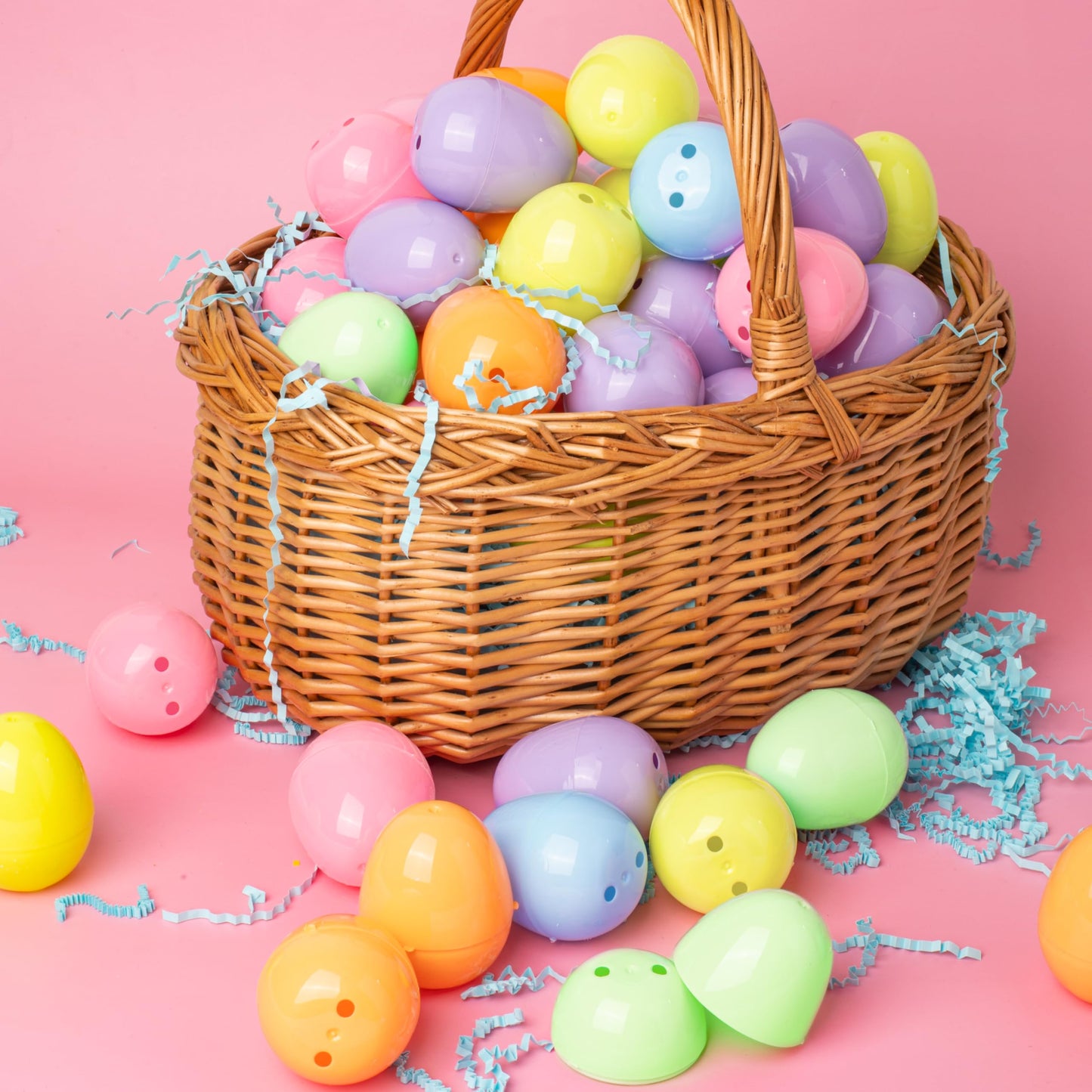 JOYIN 25PCS Pastel Easter Eggs, 2.3" Empty Plastic Eggs, Colorful Plastic Eggshell Bulks for Easter Hunt, Filling Treats, Party Favor, Easter Basket Stuffers, Classroom Prize Supplies