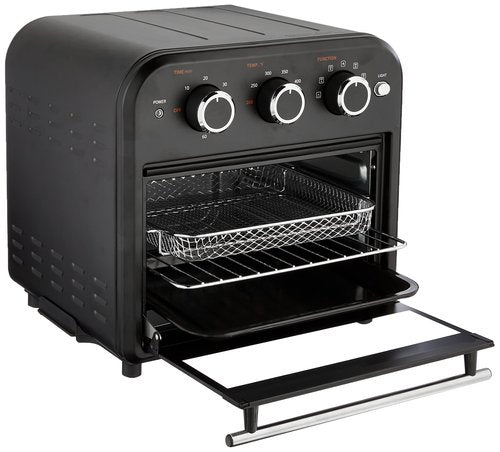 COMFEE' Retro Air Fryer Toaster Oven, 7-in-1, 1250W, 14QT Capacity, 4 Slice, Fry, Bake, Broil, Toast, Warm, Convection Black, Perfect for Countertop (CO-A101A(BK))