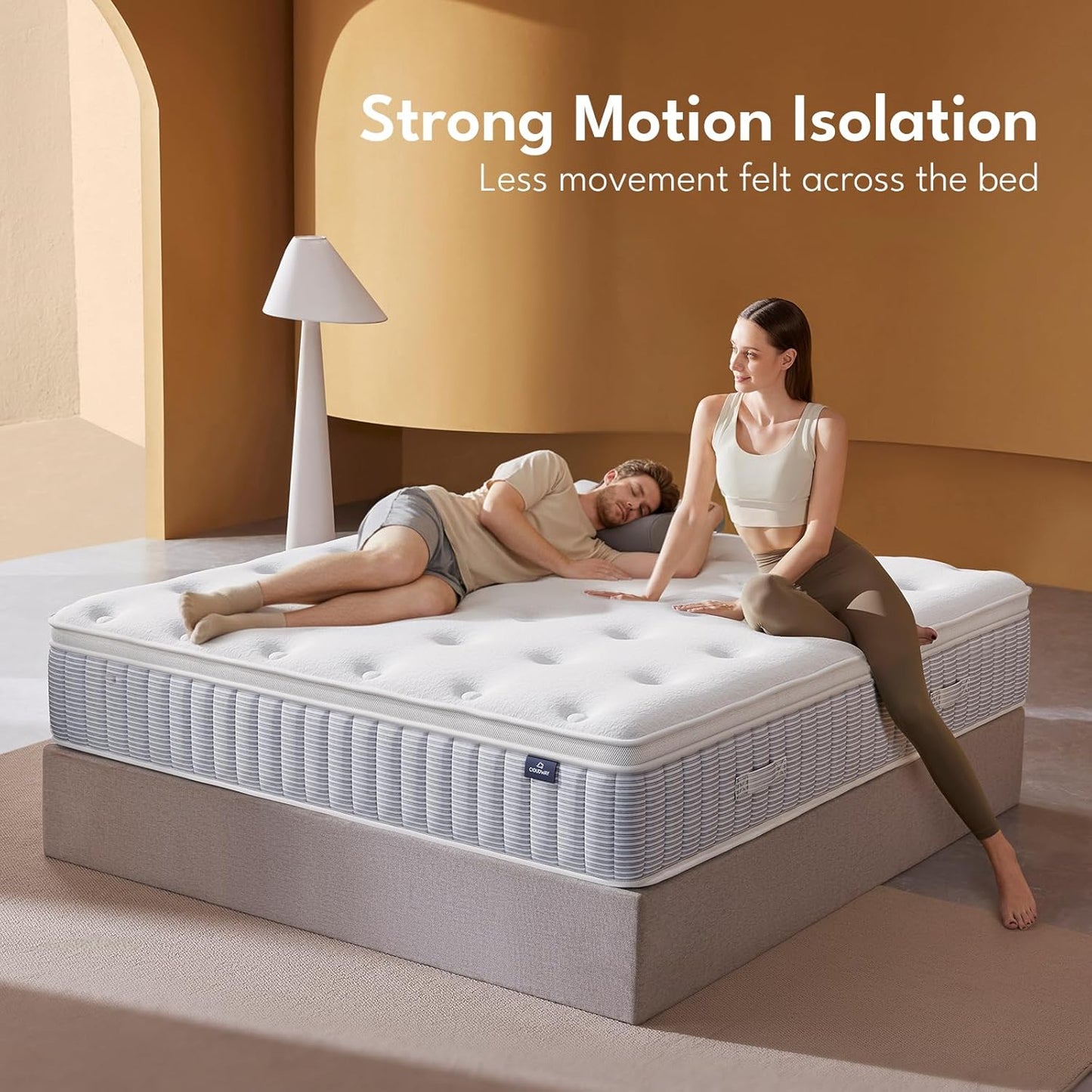 Skiennix Queen Mattress - 14 Inch Hybrid Memory Foam with Reinforced Edge Support & Zoned Coils