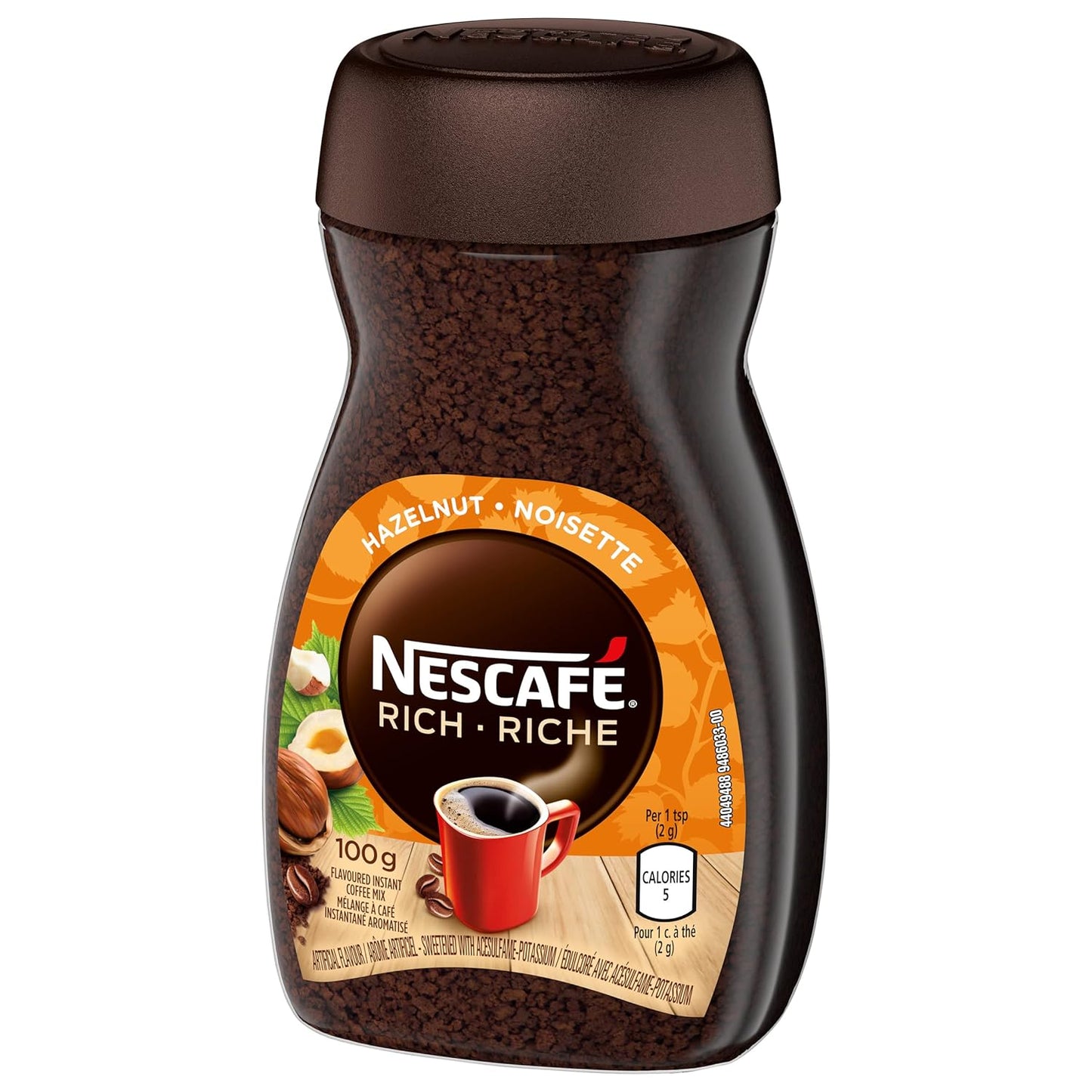 NESCAFÉ Rich Instant Coffee - Hazelnut Flavor, 100g | Premium Instant Brew
