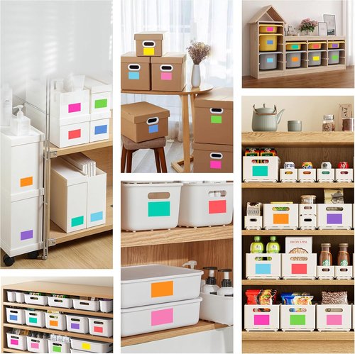 Colored Labels Stickers - 3" x 2" Large Adhesive Moving Labels in 10 Vibrant Colors | 200 Pack